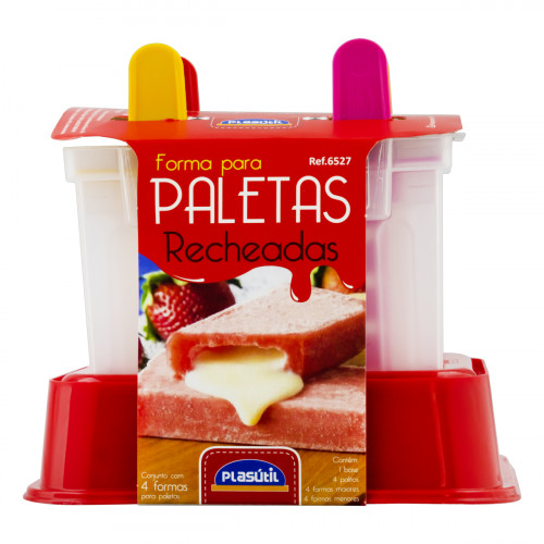 Forma De Picolé Para Paleta Mexicana Recheada Com 4 Palitos Plasútil