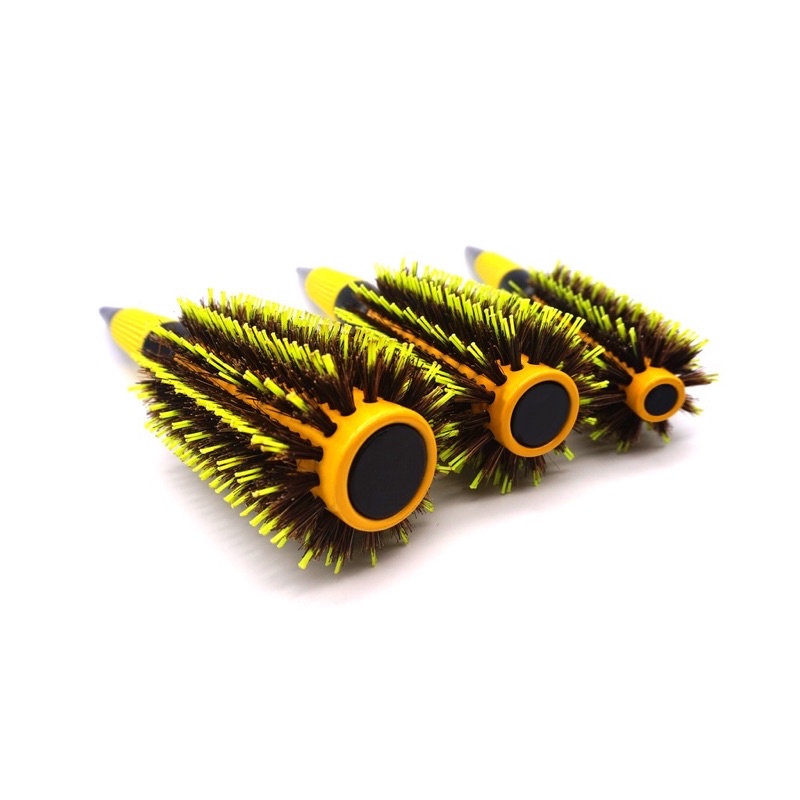 Kit 3 Escovas Cerdas Mistas Javali Profissional Cabelo