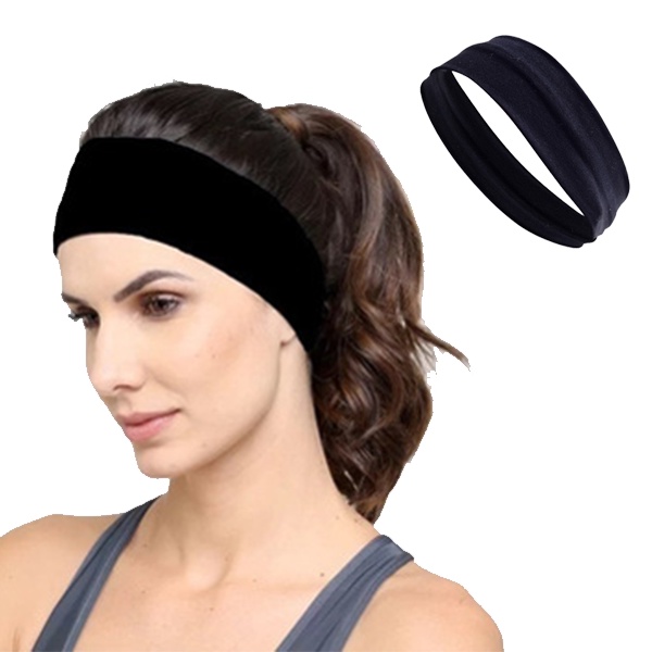 1 Faixa de Cabelo Elástico Tiara Grossa Yoga Ginástica Esportiva Moda