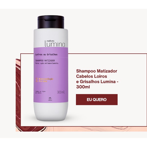Shampoo Matizador Natura Lumina Cabelos Loiros Ou Grisalhos - Novo -  Lacrado - 300ml | Shopee Brasil
