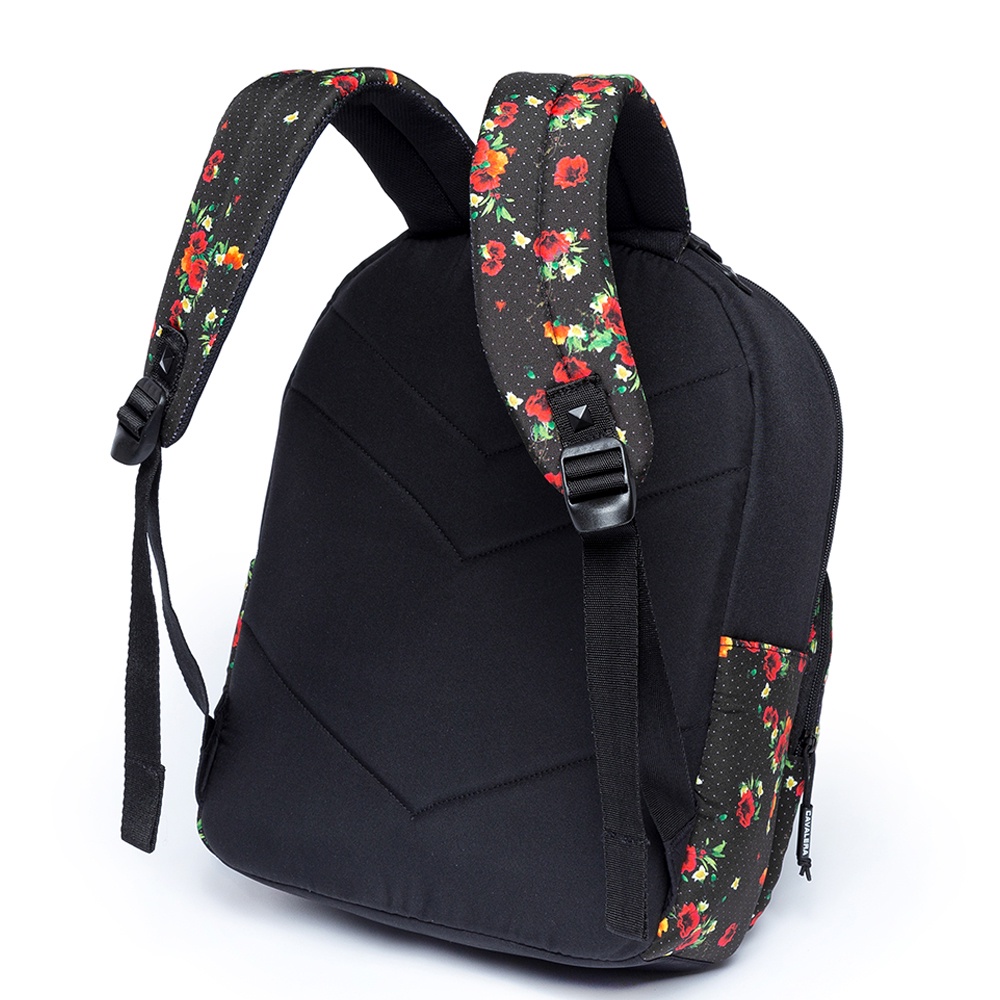 Detalhes do Mochila Cavalera Flower Moda Feminina Fashion Moderna Preta