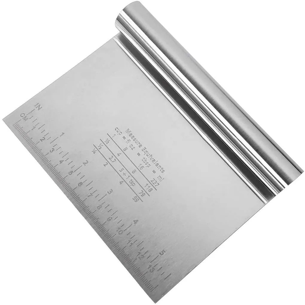 Espátula Inox Cortar Massas E Legumes Com Regua em Oferta na Shopee