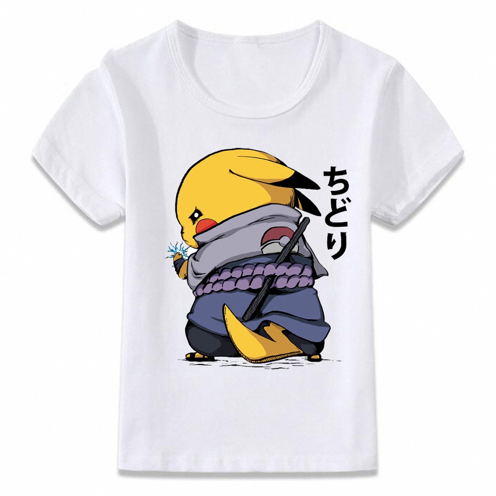Roupas Infantis Camiseta Chidori Sasuke Naruto Pikachu Pokemon T Shirt Para Meninos E Meninas Crianca Camisas Tee Shopee Brasil - roupa do pikachu roblox