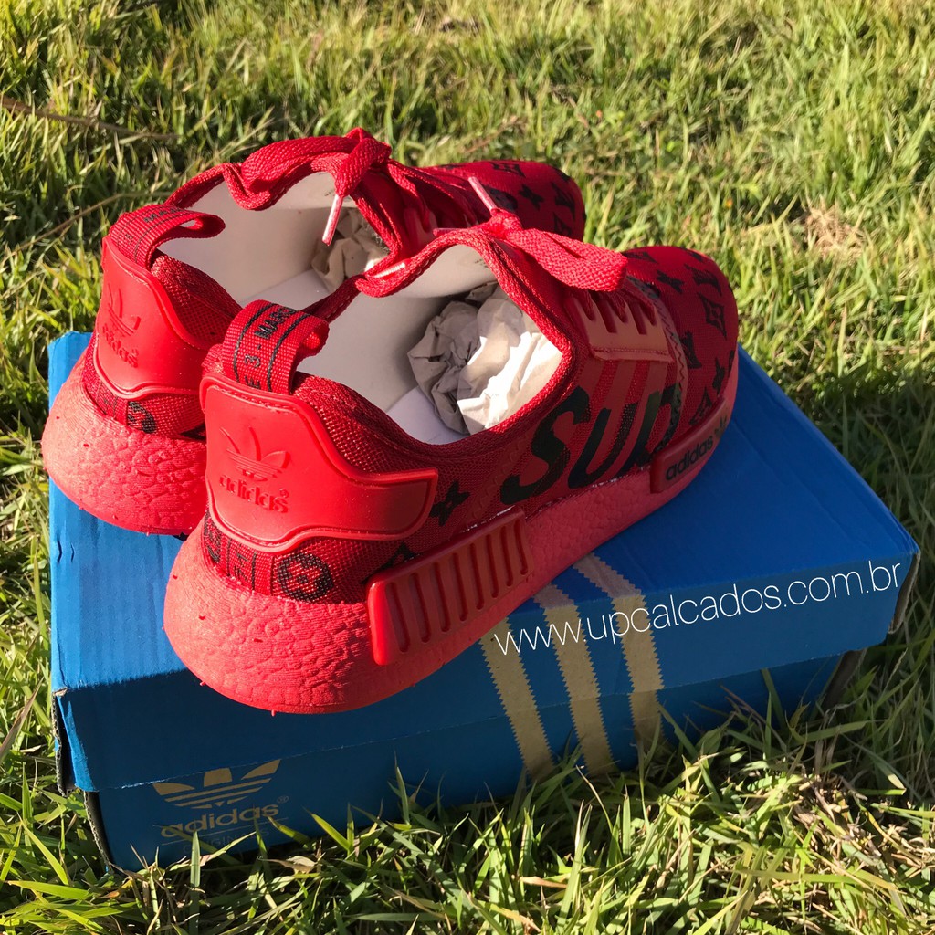 Adidas nmd hotsell supreme vermelho