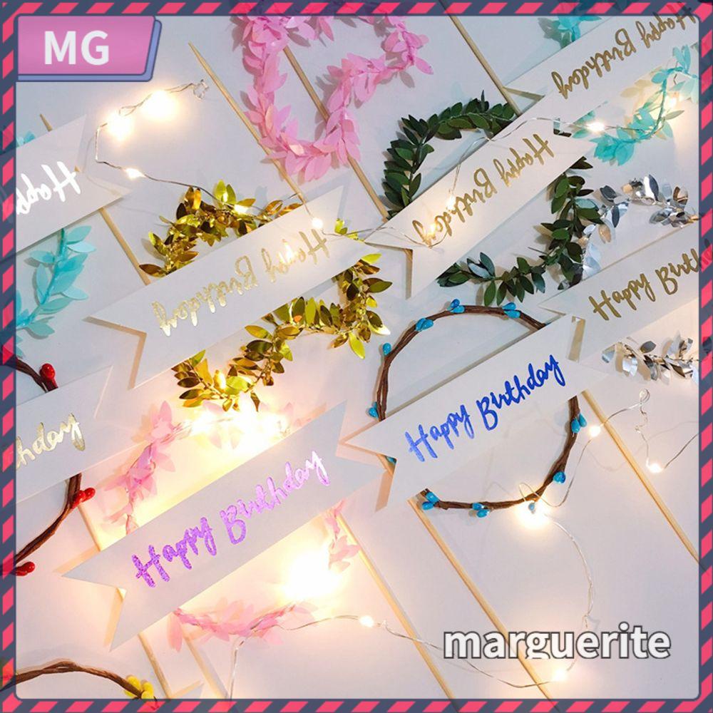 Marguerite Topo De Bolo Dourado Com Glitter Happy Birthday Multicolorido Para Festa De