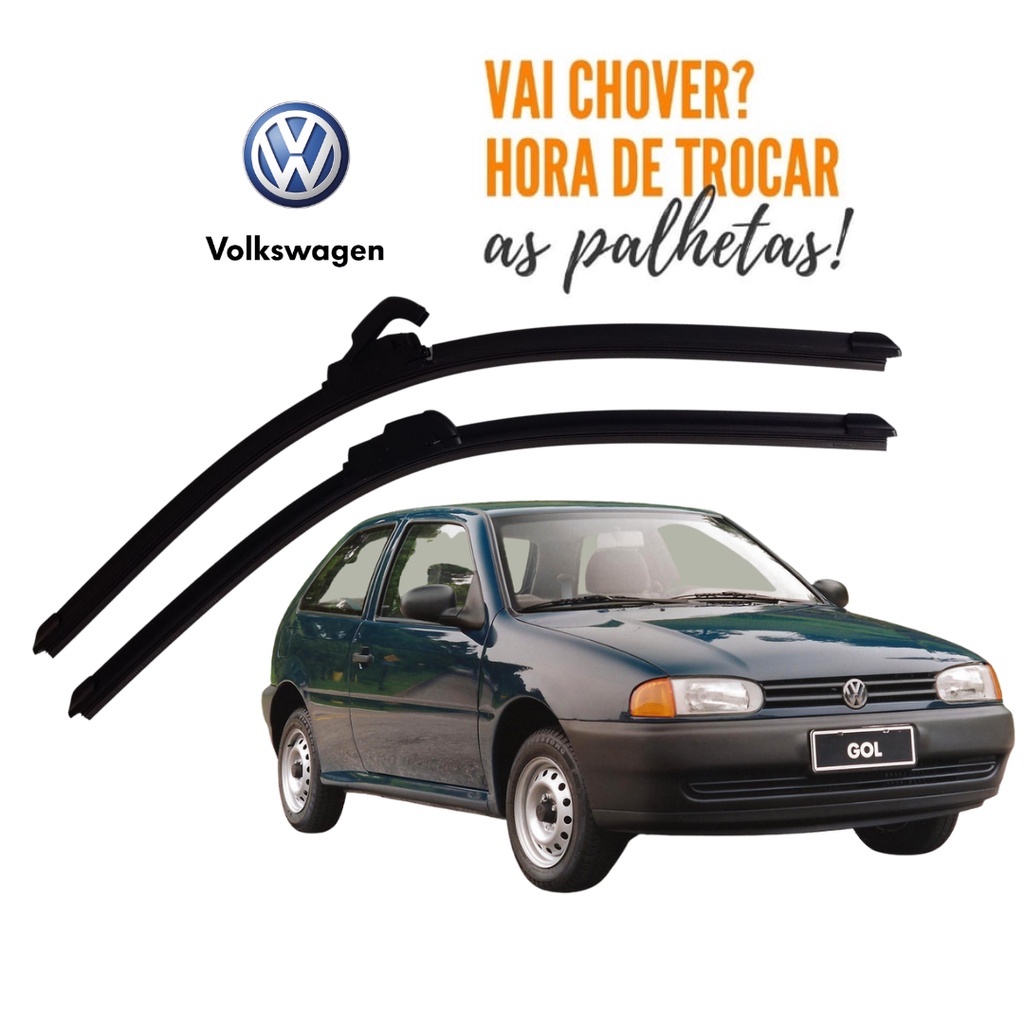 Par de Palhetas para Limpador de Parabrisa Dianteiro para Vw Gol Bola G2 1995 1996 1997 1998 1999 em Oferta na Shopee