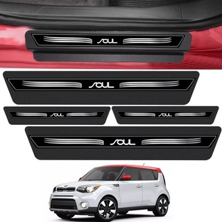Kit 8 Peças Adesivo Soleira Porta Kia Soul 2010 Á 2017 Preto