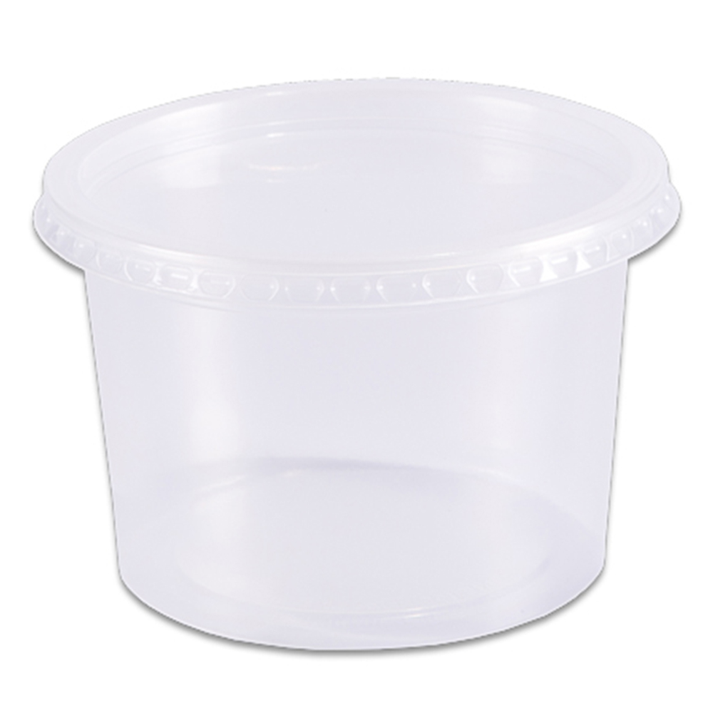 Pote Plástico Redondo Transparente Freezer/Microondas 500ml c/24 - Prafesta
