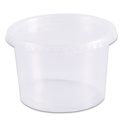 Pote Plástico Redondo Transparente Freezer/Microondas 500ml c/24 - Prafesta