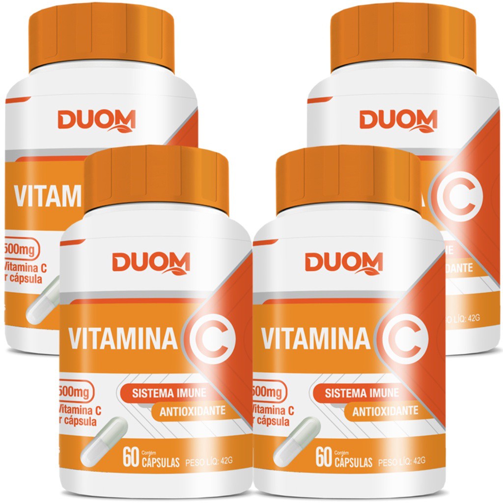 KIT 4 VITAMINA C 500MG SISTEMA IMUNE CONCENTRADA TOTAL 240 CAPS - MALTTA NUTRITION