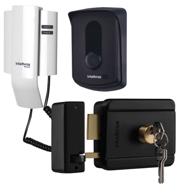 Kit 1 Porteiro Interfone IPR8010 + 1 Fechadura FX500 INTELBRAS IPR 8010 FX 500 KIT INTERFONE E FECHADURA PORTEIRO RESIDENCIAL E PORTEIRO ELETRONICO
