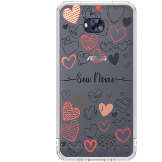 Capa de Celular Capinha Para Zenfone 4 Selfie Personalizada - Coracoes Nome