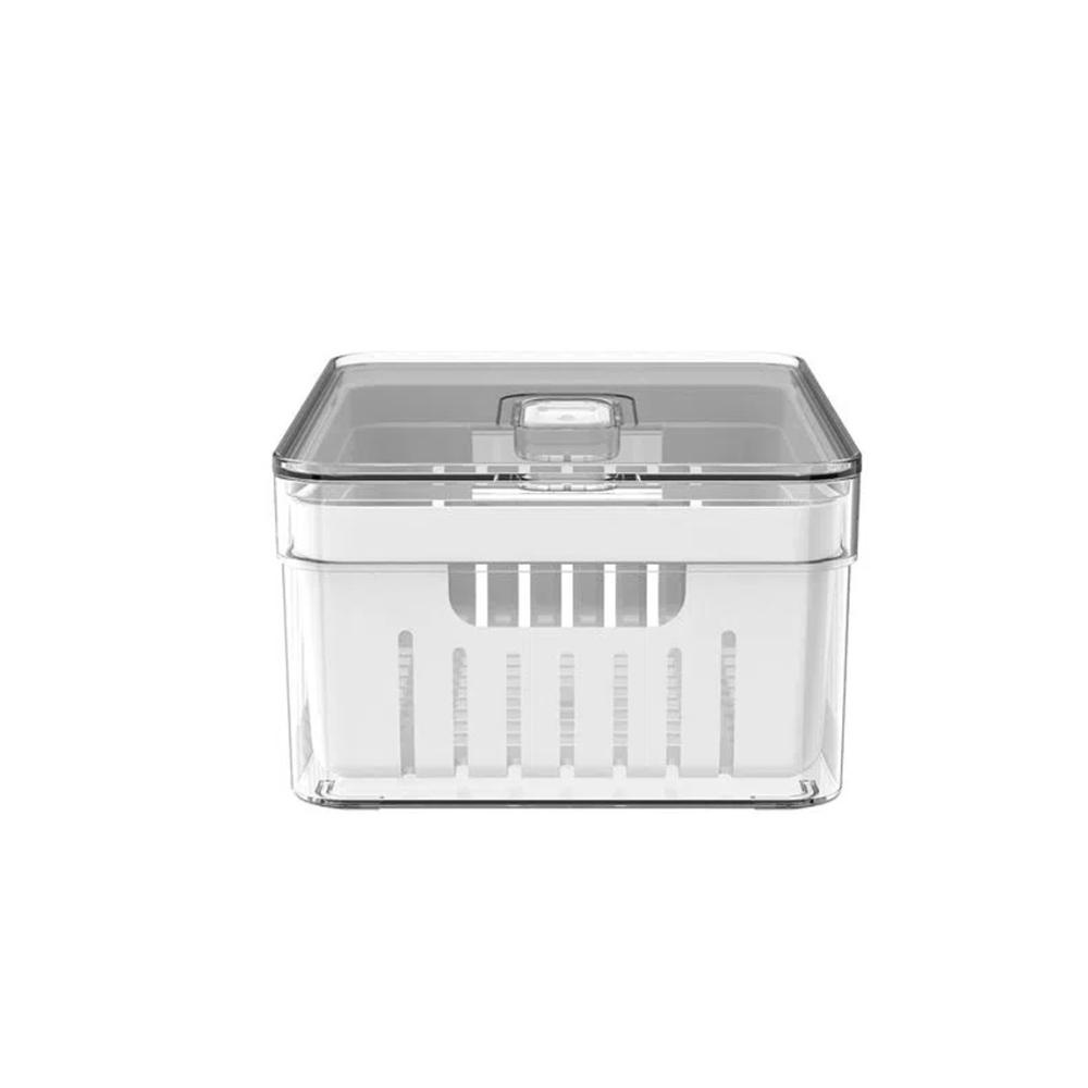 Organizador Clear Fresh com Cesto 2,2L Natural OF450 - Ou Martiplast em Oferta na Shopee