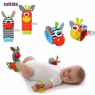 sutiska Infantil Bebê Meias De Brinquedos Animais Chocalhos De Pulso E 0 ~ 24 Meses