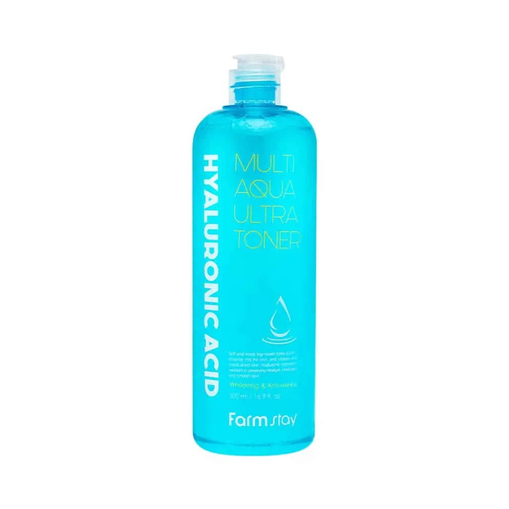 farmstay hyaluronic acid multi aqua ultra toner 500ml em Oferta na Shopee