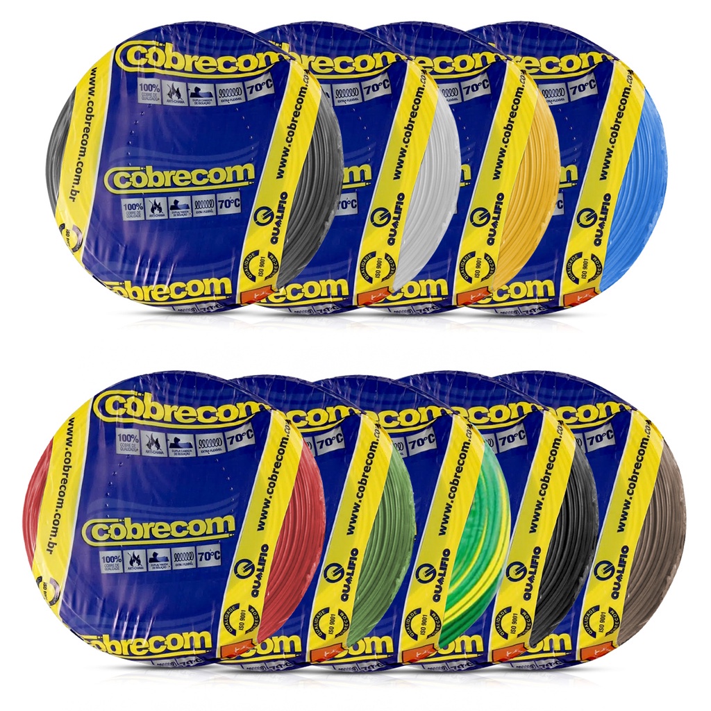 Fio Cabo Flexivel 2,5mm 100 Metros Cobrecom Cores - Home & Living