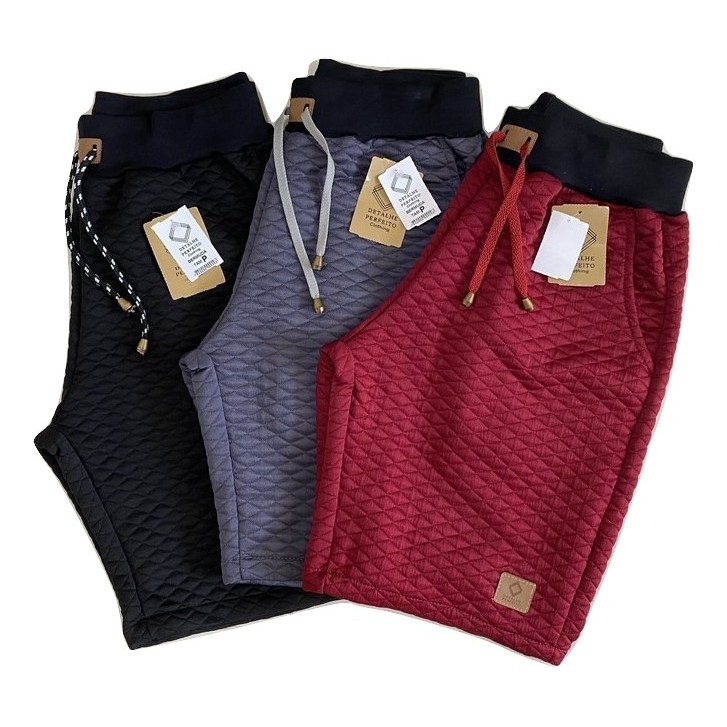 Kit 3 Bermuda Moletom Metalassê Casual Masculina Treino em Oferta na Shopee