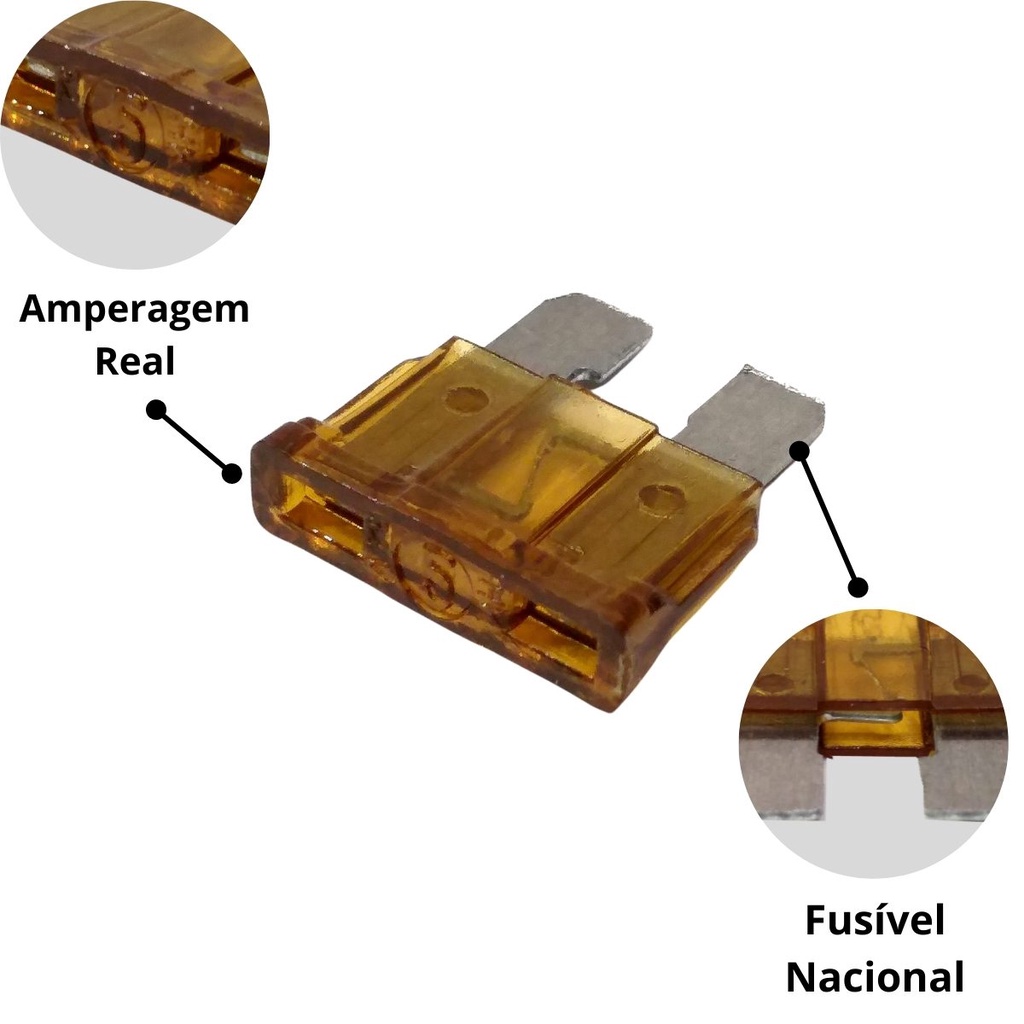 Kit 10x Porta Fusível Lâmina Suporte Com Fio 4mm Reforçado e 10 Fusiveis Médio Nacional Engate Distribuidor · foto 2