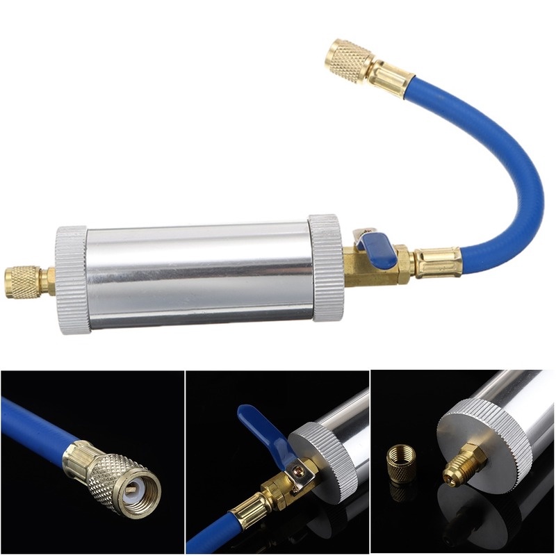 R12 R134A R22 Ar Condicionado Carro Injeção De Óleo Tintura Compressor Injetor De 2 Onças 1/4 " Tubo De Resfriamento Líquido Puro Acessórios Para Carros
