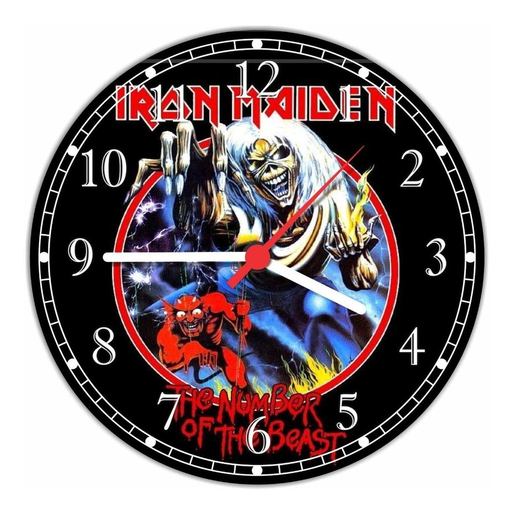 Relógio De Parede Iron Maiden The Number Of The Beast Quartz