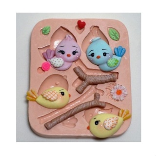 Molde de Silicone Passarinhos do Jardim Encantado para Biscuit e Confeitaria em Oferta na Shopee