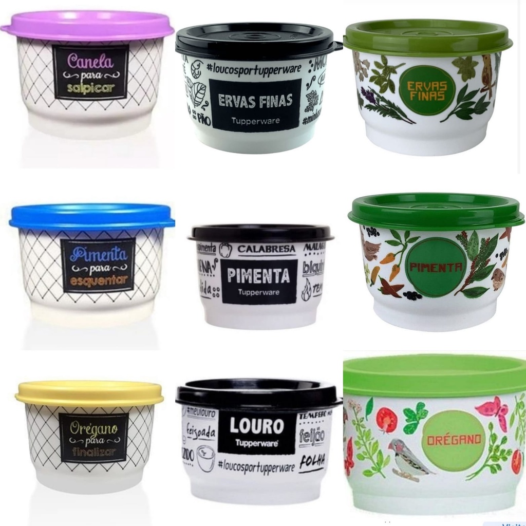 Tupperware Potinho Porta Tempero 140ml Bistrô, PB e Floral - Escolha já o seu!