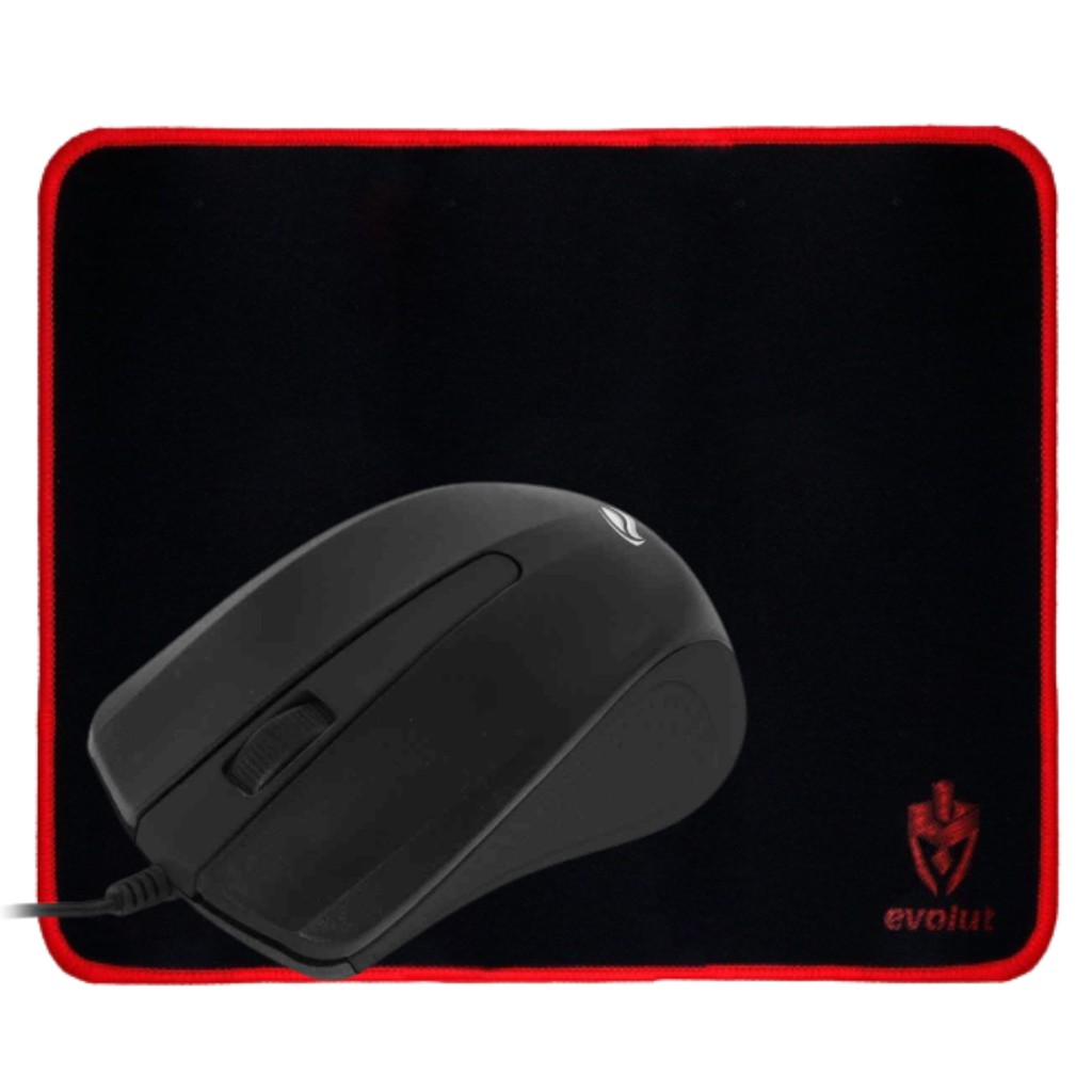 kit Mouse Usb C3 Tech Preto MS-20BK Pc Notebook + Mouse Pad Speed 25x21 Cm