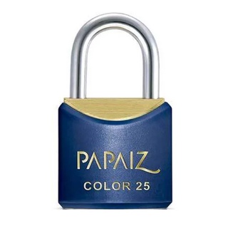 Cadeado Latao Com Chave 25mm Azul Haste Curta Blister Papaiz