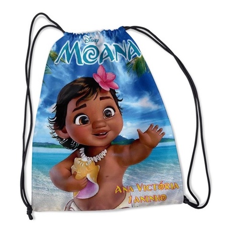 20 Mochilinha Sacochila Personalizada Moana