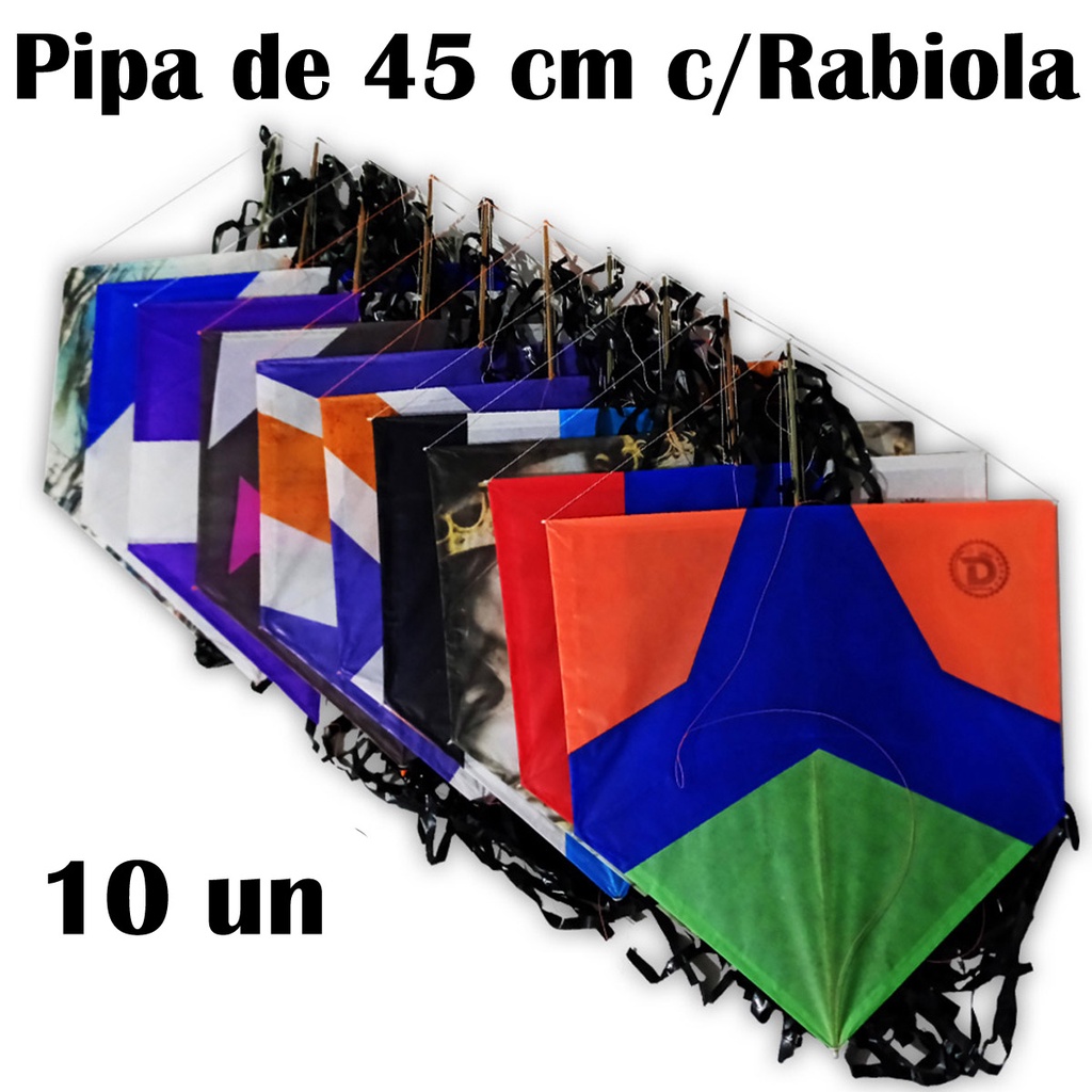 Pipa com Rabiola e cabresto/guia pacote com 10 unidades | Shopee Brasil