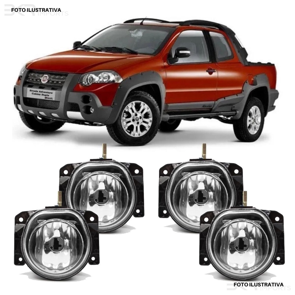 Farol Milha 4pçs Strada Palio Adventure Locker 2010 2011 12 em Oferta na Shopee