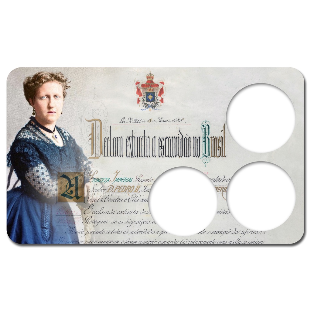 Display Expositor Acrílico para Moedas do Cruzado Série Axé 1988 Comemorativas do Centenário da Abolição no Brasil