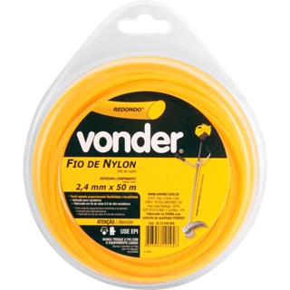 Fio de nylon 2,4 mm x 50 m redondo VONDER em Oferta na Shopee