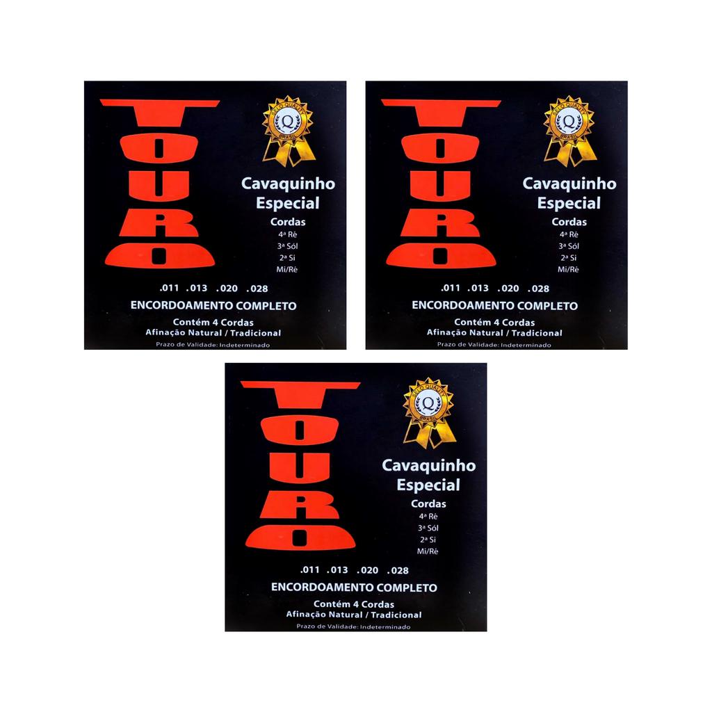 3 Encordoamentos para Cavaquinho Touro Especial 011 em Oferta na Shopee