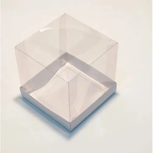10 Caixas 12x12x12 Tampa Acetato Branco Lembrancinha,Confeitaria Mini Bolo panetone 250g