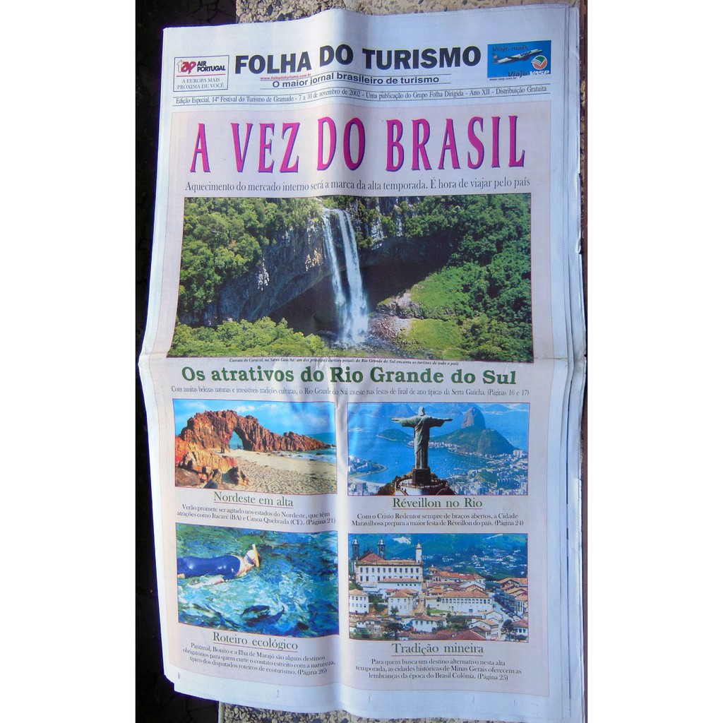 Jornal Festival Turismo Gramado 2002 Varig Vasp Tam Gol Klm