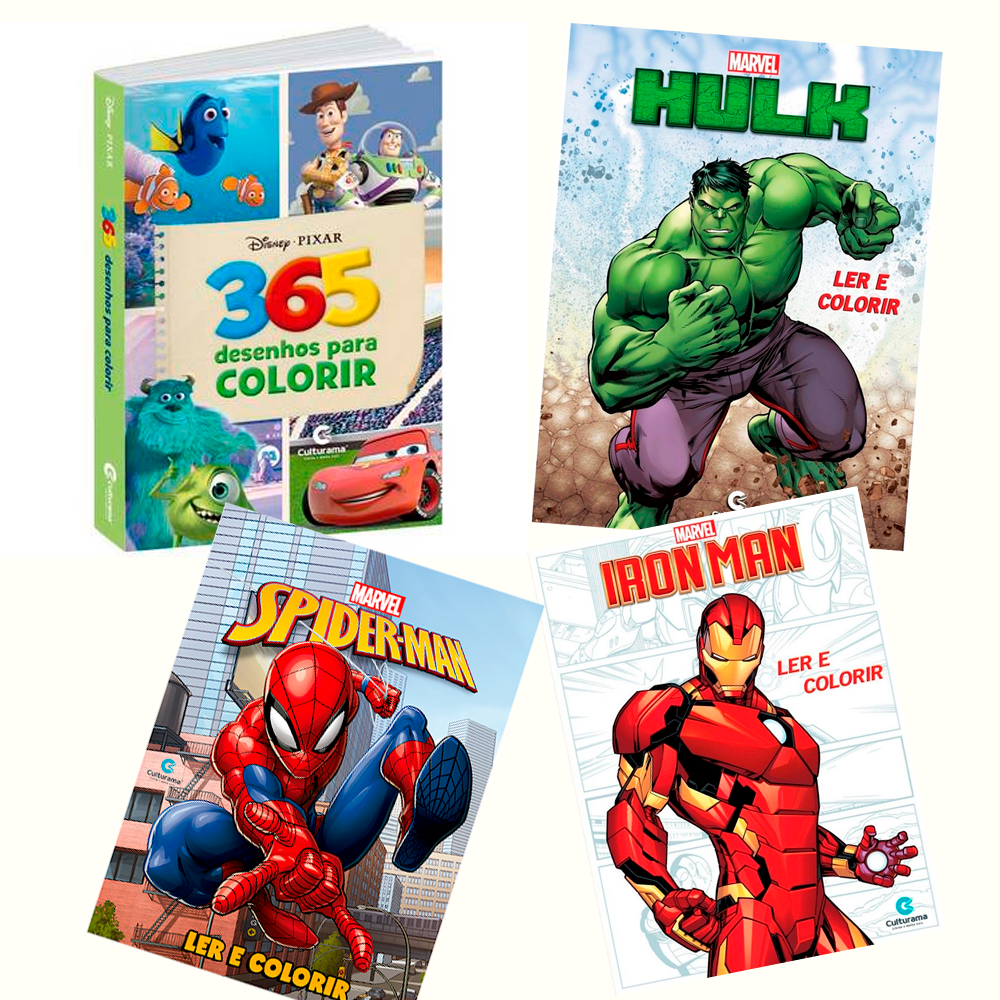 Kit 4 Livros para Colorir Meninos | Shopee Brasil