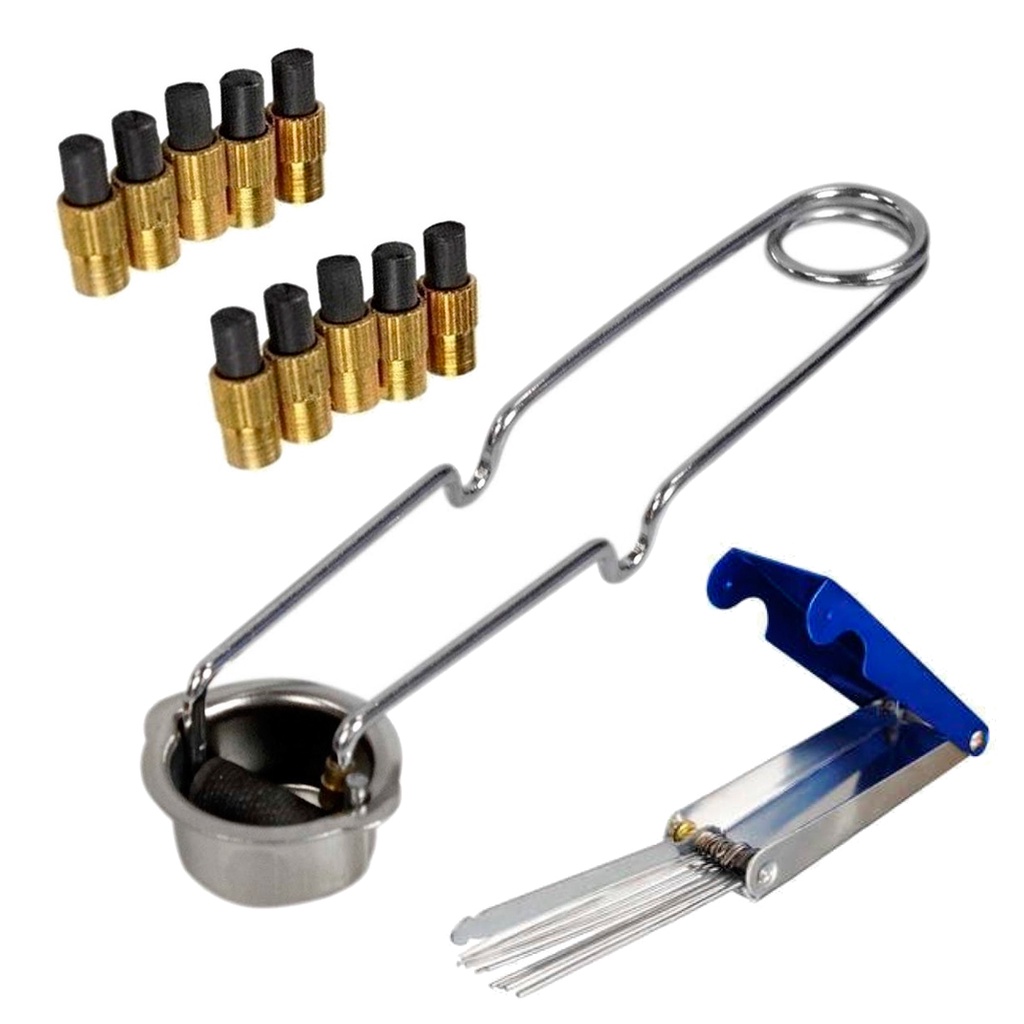 Kit Centelhador com Acendedor para Maçarico + 10 Pedras + Limpa Bicos