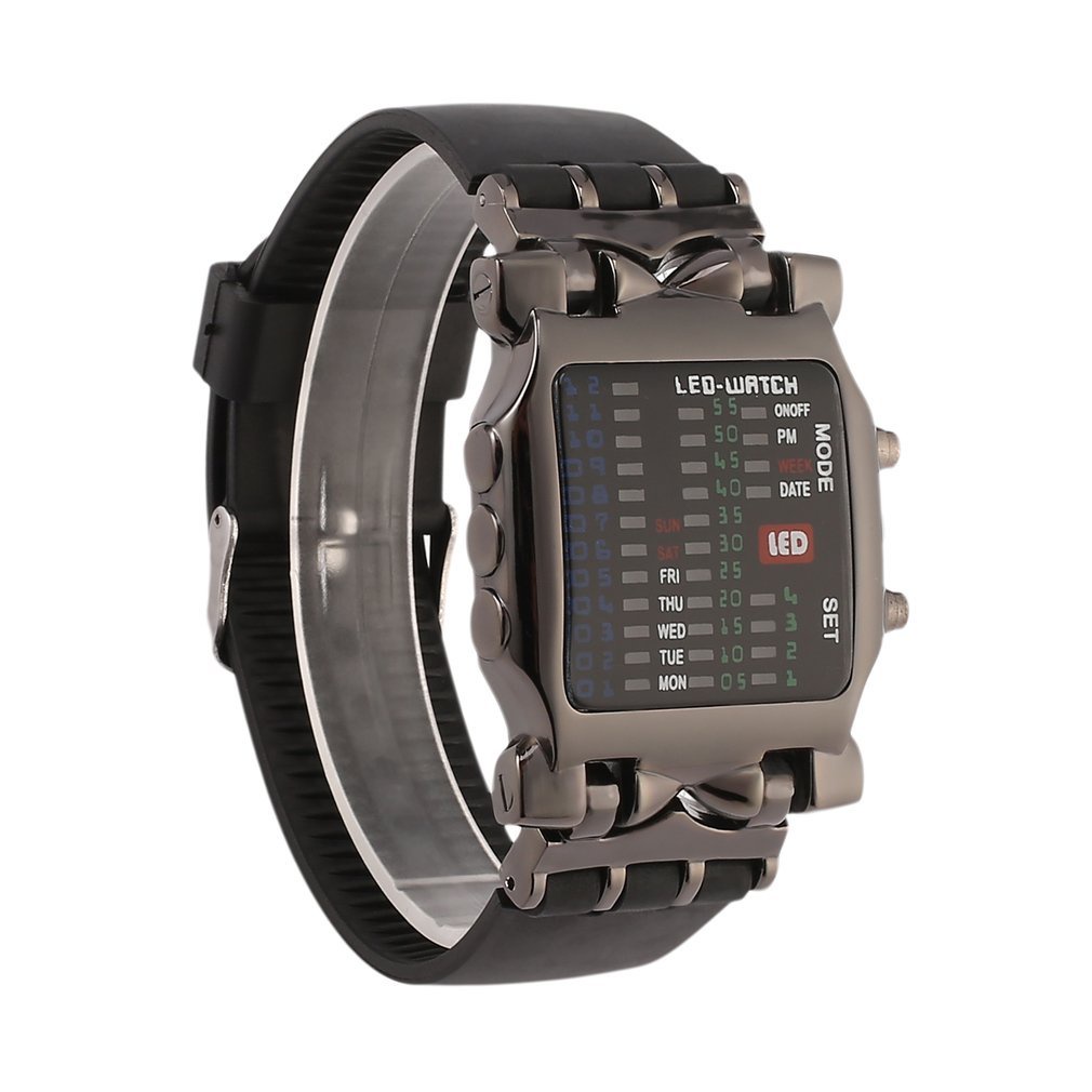 Relógio De Pulso Masculino Com LED E Pulseira De Borracha , digital ...