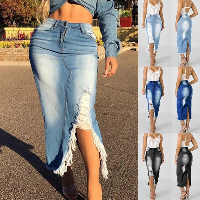 calca cintura alta rasgada