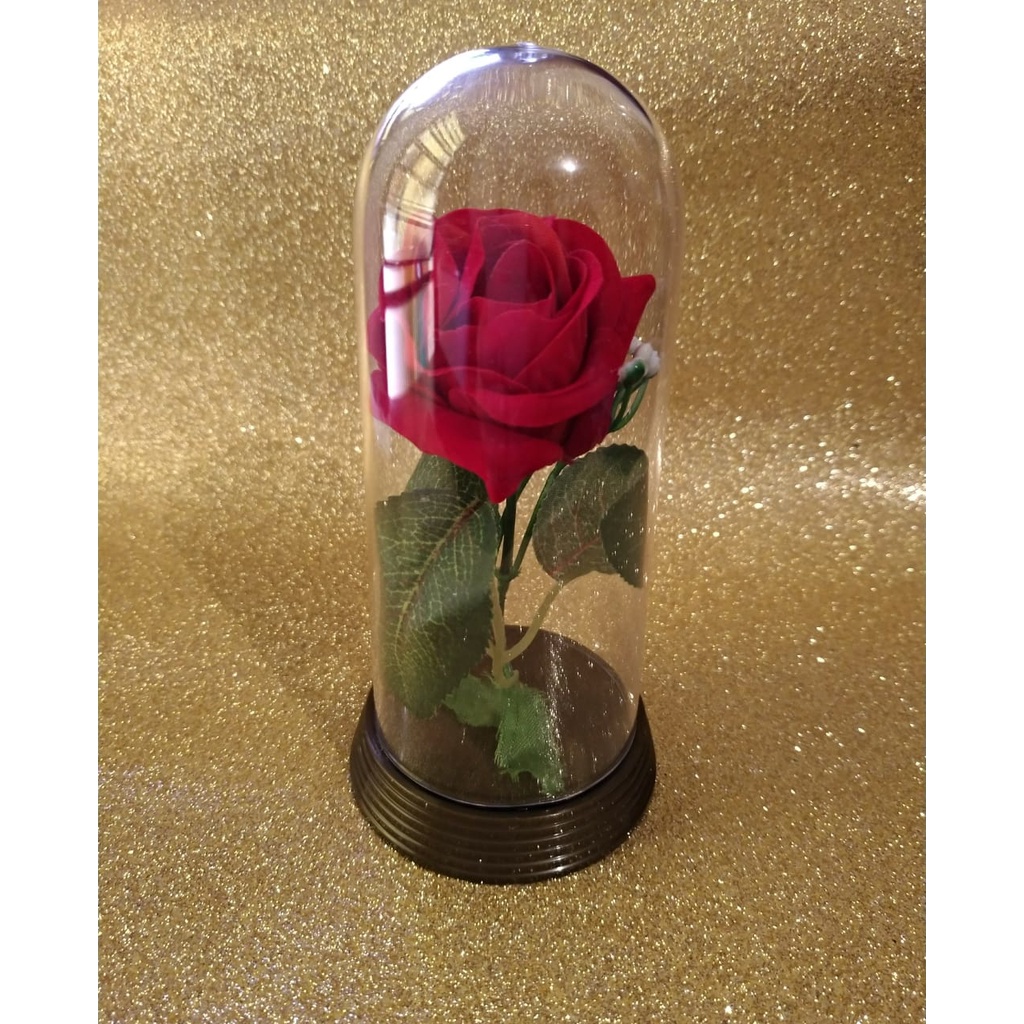 Rosa Encantada a Bela e a Fera / Redoma Presente/ Rosa Vermelha Média 15cm  | Shopee Brasil
