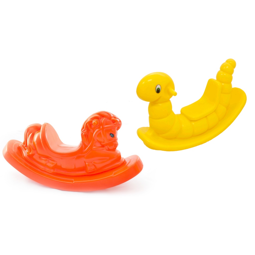 Kit Infantil Gangorras Parquinho-1 Cavalinho Upa Gangorra Sobe E Desce - 1 Gangorra Centopéia