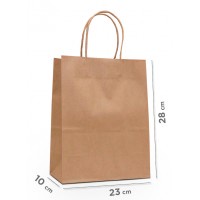 Sacola De Papel Kraft 23x10x28 ( 100unidades Promoção )