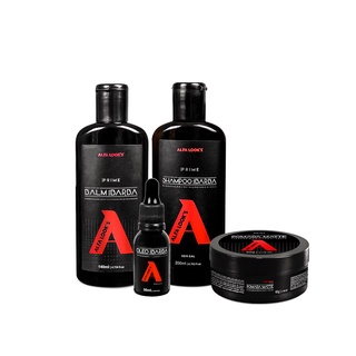 Kit Barba e Cabelo - pomada matte + balm + shampoo para barba + oléo para barba