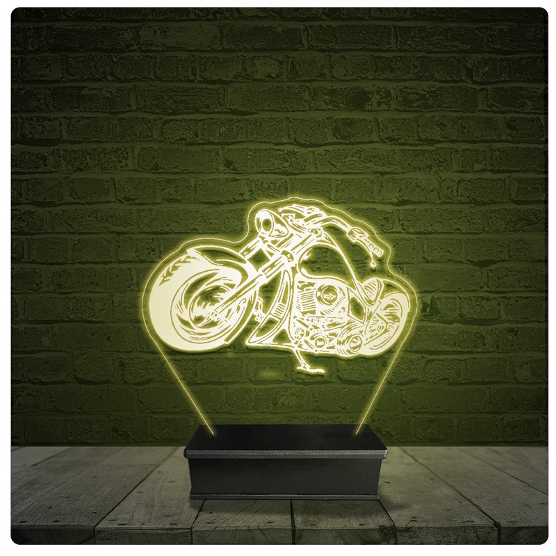 Led Luminária Acrílico Abajur - Moto Custom Presente 10