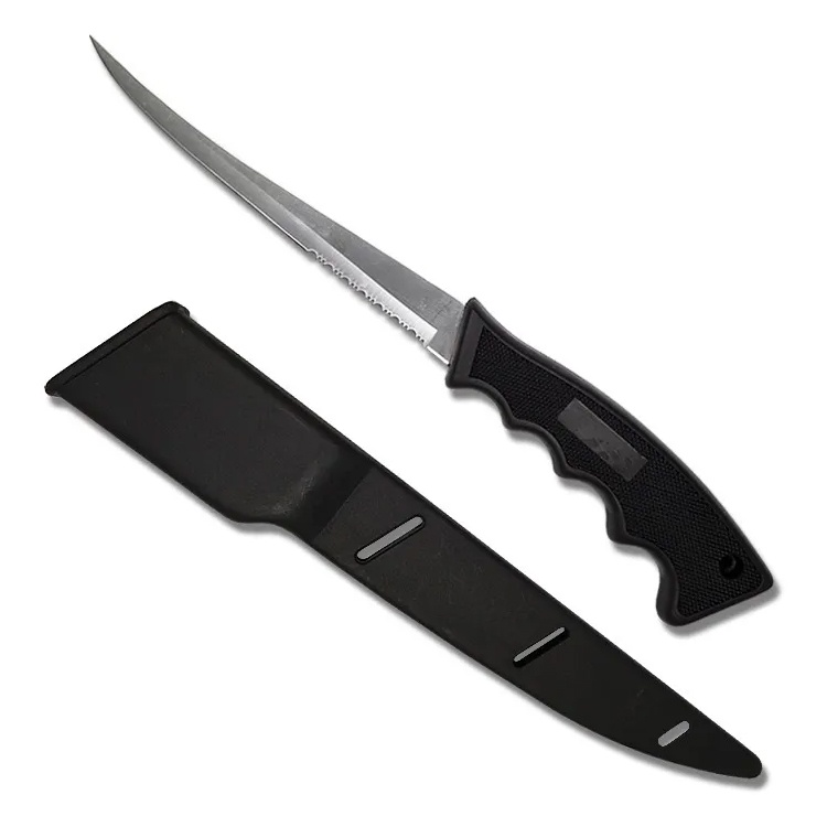 Faca Fileteira Cabo Flutuante 15,5cm Com Bainha Pesca