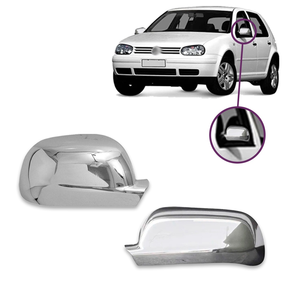 Kit Aplique de Maçaneta + Par Aplique Retrovisor Volkswagen Golf 1999 2000  2001 2002 2003 2004 2005 2006 Kit Cromado 4 Portas - Shekparts | Shopee  Brasil