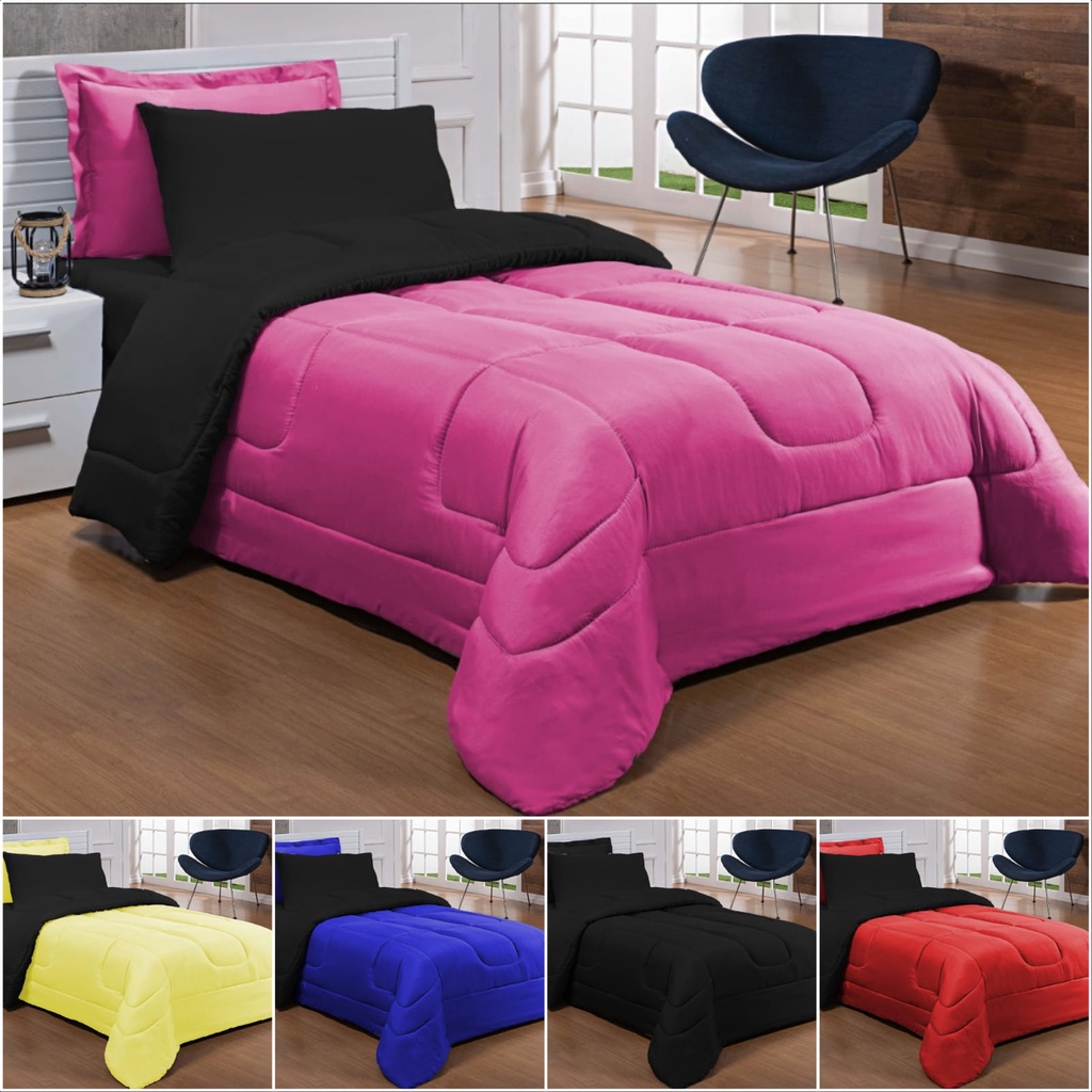 Kit Edredom Ternura Solteiro 4 Peças Varias Cores