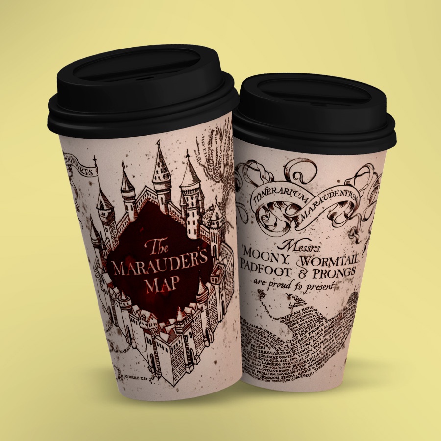 Copo ECO Bucks Premium 360 Mapa do Maroto Harry Potter