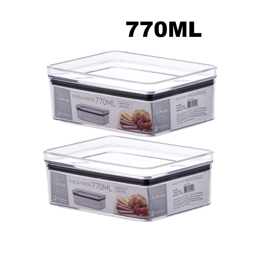 Kit x2 Potes Hermeticos 770ml Porta Frios Alimentos Empilháveis em Oferta na Shopee